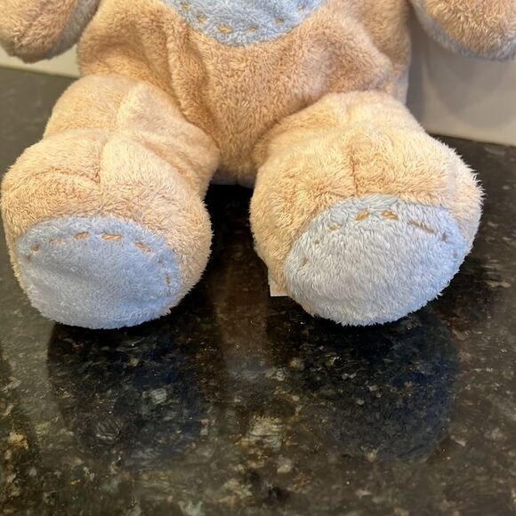 Baby Gund Nursery Blue Bear Tan Teddy Plush Toy Lovey Stitched Belly Paws - Picture 6 of 8